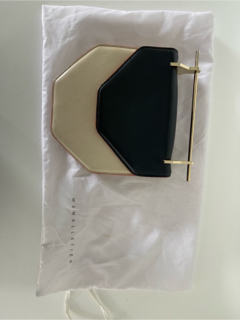 Two-Tone Black & Cream Crossbody Bag
